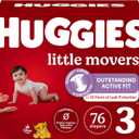 Huggies Size 3 Diapers, Little Movers Baby Diapers, Size 3 (16-28 lbs), 76 Count, Packaging May Vary