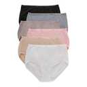 Hanes Women's Brief Underwear Pack, High-Waisted Cotton Brief Panties, 10-Pack (Colors May Vary) (8, Solid/Print Mix)