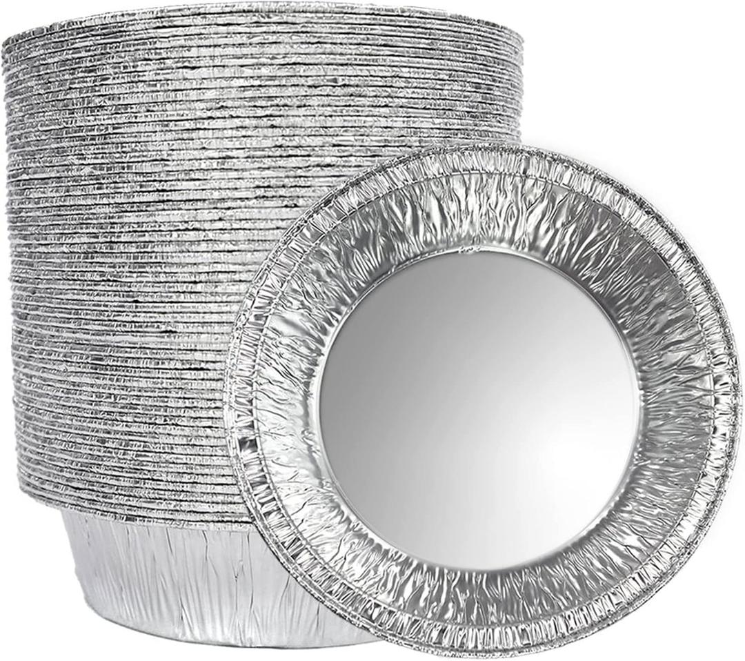5 Inch Aluminum Foil Mini Pie Pans - Disposable Small Pie Tins For Bakeries, Cafes, Restaurants - Durable Mini Foil Pans for Pie, Fruit Tarts, Quiche (50, 5 Inch)