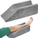 Zelen Elevation Pillow Bed Wedge for Legs Sleeping Foam Wedge Elevated Pillows Ortho Cushion Riser Knee Ankle Support Rest Legs Bolster Elevator Elevating Cushions Feet Protector (49cm Long)