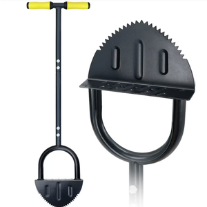 Colwelt Saw-Tooth Manual Edger, Half Moon Lawn Edger with T-Grip (38in)