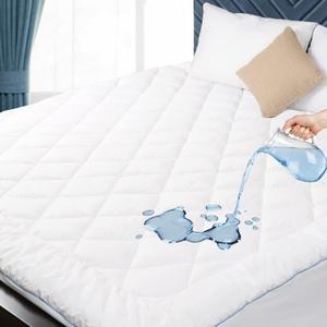 Full Size Mattress Protector Waterproof Quilted Mattress Cover Cotton Mattress Pad Cover Extra Deep Pocket 18-22" Thin Version Hypoallergenic & Soft