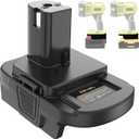 DM18RL Batterie Adapter for Dewalt for Milwaukee 20V/18V Li-Ion Battery Convert to for Ryobi 18V P108 ABP1801 Battery with USB Port (Black)