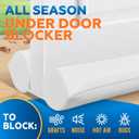 Comfyanno Under Door Draft Stopper - Bottom Door Gap Filler & Seal - Fits 30” to 36” Door, Block Cold Air, Noise, Sound, Wind, Bugs, Easy to Install, Double Side Block, No Adhesive, White