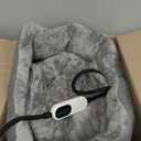 Lonepetu Heated Cat Bed Indoor, 18.5" Soft Heated Pet Bed for Indoor Cats with Timer and Temp Adjustable, Warming Cat Bed Heating Pad for Small to Large Cats Kitten