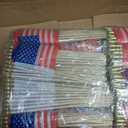 550 Pcs Small American Flags on Stick 4x6 Inch Mini American Flags with Safety Spear Tip Bulk Solid Wooden Pole Handheld US Flag for Parades Independence Day Memorial Day 4th of July Decorations