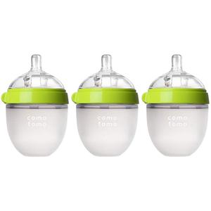Comotomo Natural Feel Baby Bottle 3 Pack ( 5-Ounce Baby Bottles, Green)