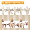 SD SDLIVING Boho Beige Ruffle Shower Curtains,Waterproof Microfiber Fabric Bow-Tie Decorative Bath Curtains for Bathroom,72" W x 72" H