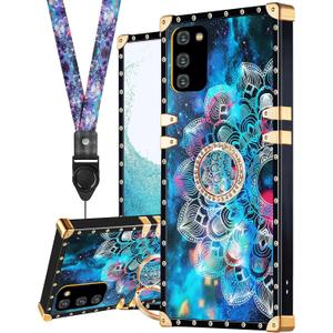Loheckle for Samsung Galaxy S20 Case for Women, Designer Cases for Galaxy S20 Case with Ring Stand Holder and Lanyard, Stylish Mandala Luxury Cover for Samsung S20 6.2
