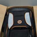 Tool Bag Backpack, 75 Pockets & Loops Heavy Duty Tools Organizer Bags/HVAC Tool Carrier for Eelectrician/Construction Work with Molded Base and Combination Lock, Large, Black and Orange