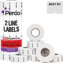 Perco 2 Line "BEST BY" Labels - 8 Rolls, 1 Sleeve, 6,000 Blank Date Gun Labels for Perco 2 Line Date Guns - Made in USA
