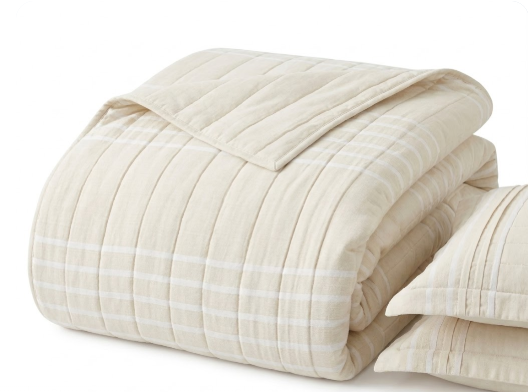 Cream Queen Size Quilt Bedding Set, Reversible Lightweight Bed Spreads Oversized Queen Quilt with Pillow Covers