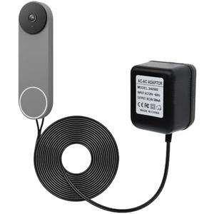 VVHOOY 24V Transformer Doorbell Power Adapter Compatible with Google Nest,Wyze,Eufy Video Doorbells, C Wire Adapter 16.4ft/5m Extension Cable Doorbell Power Adapter Doorbell Supply Cord