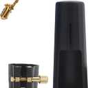 OriGlam Woodwinds Soprano Saxophone Mouthpiece Cap, Leather Ligature Fastener with Plastic Mouthpiece Cap for Sax Saxophone (Soprano)