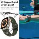 NewWays for Apple Watch Ultra 2 Band 49mm Series 10 46mm 45mm 44mm for Men, Hexagonal Titanium Mesh Wide Sport Liquid Silicone Rubber Band for Apple Watch Band iWatch Ultra Luxury Design