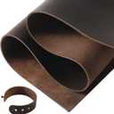 RingSun Genuine Leather Sheets for Leather Craft (2mm), Full Grain Leather for Tooling Craft Sewing(10''X10'', Black Coffee)