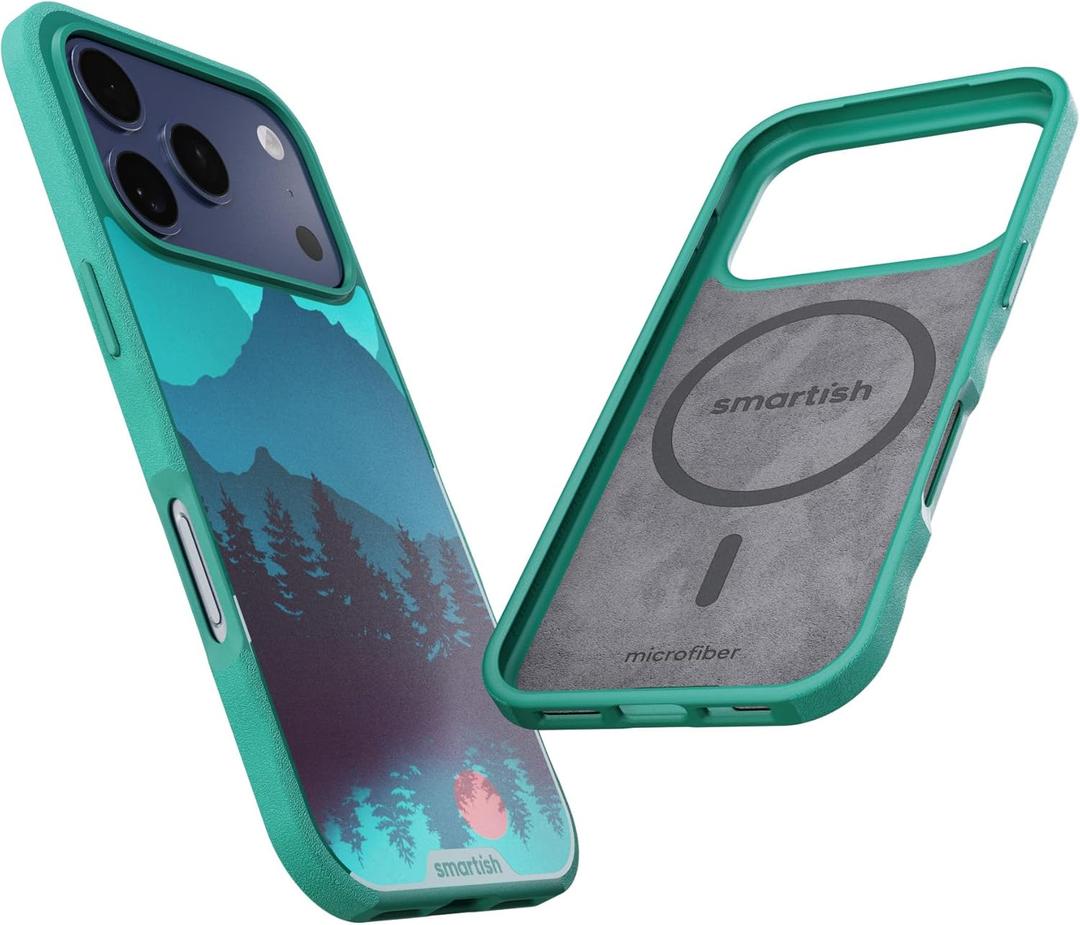 Smartish iPhone 17 Pro MagSafe Case - Gripmunk Magnetic Slim Case [Lightweight + Protective] Thin Grip Cover with Microfiber Lining for Apple iPhone 17 Pro - Moving Mountains