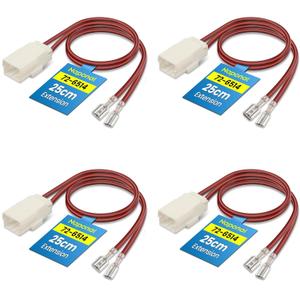 72-6514 Speaker Harness Professional Car Door Speaker Wiring Adapter Plug with Thicker Longer Cable for Chrysler Town Country, Dakota, Dodge Ram, Durango, Jeep Wrangler (4PCS)