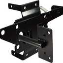 Self-Locking Gate Latch Heavy Duty Post Mount Automatic Gravity Lever Wood/PVC Fence Gate Lock with Fasteners Hardware, for Secure Pool |Yard | Garden, Steel, Black