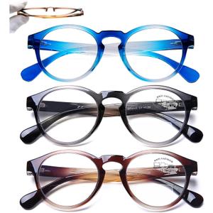 AQWANO Bifocal Reading Glasses for Men Blue Light Blocking Computer Bifocal Readers Women Stylish Ultra-Thin Frames Designer Lightweight Comfort, 3 PACK 2.5