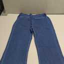 Girls Stretch Flare Jeans Crossover Waist Denim Pants Exercise Basics Slim Casual Streetwear (11 Years, Blue)