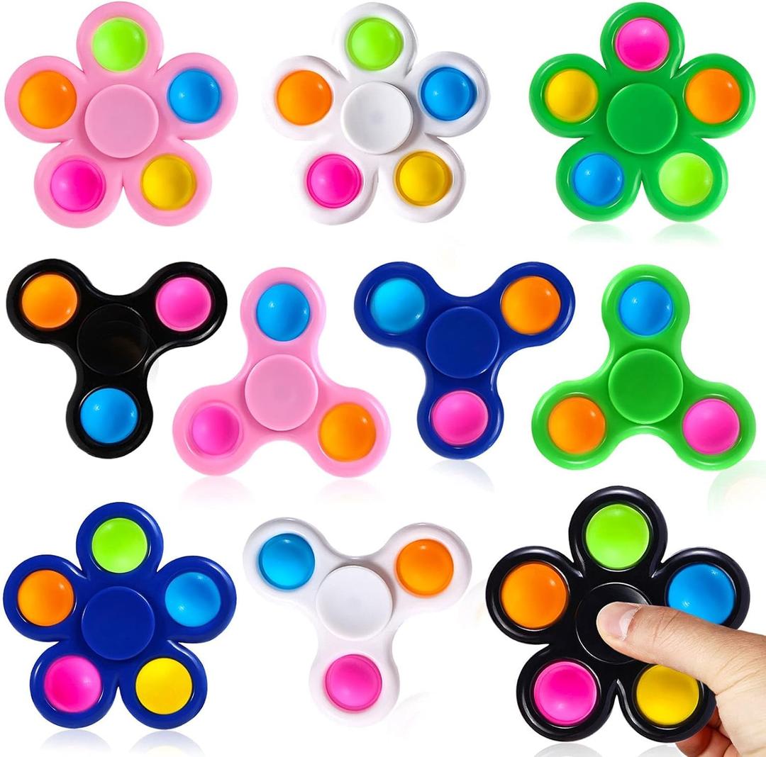 SCIONE 10 Pack Fidget Spinner,Sensory Fidget Toys for Kids Classroom Students Gifts School Prizes Stocking Stuffers, Birthday Party Favors Classroom Treasure Box Prize Boys Girls