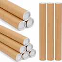 Anscher 2x24 Inch Kraft Paper Mailing Tubes with End Caps