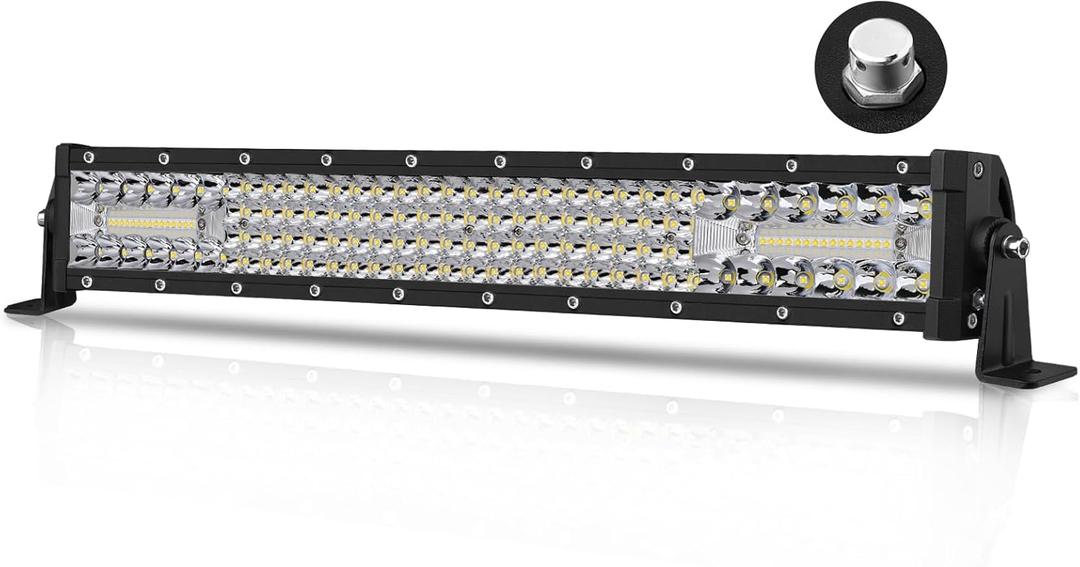 18 Inch LED Light Bar, AKD Part 134W Spot Flood Combo Off Road Driving Light Quad Row Super Bright Work Lights Bumper Grille LED Bar Lights for Truck Pickup SUV UTV ATV Tractor Golf Cart Boat
