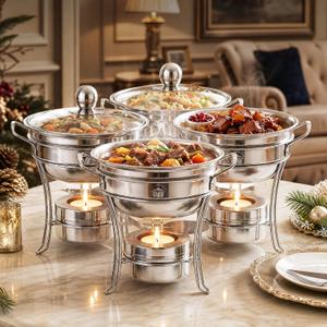 1QT Mini Chafing Dishes for Buffet, 4 Pack Food Warmers for Parties