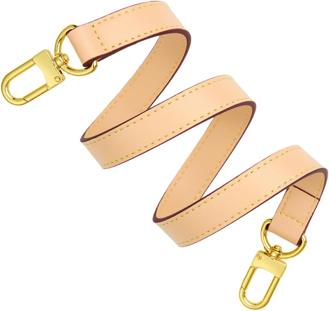 Vachetta Leather Replacement Bags Wide Strap Shoulder Short Straps for Speedy Graceful Pochette Diane or Handbag (Apricot)