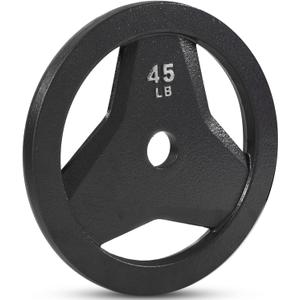 JFIT Cast Iron Olympic 2-Inch Grip Plate for Barbell, Singles or Pairs, Plates for Strength Training, Weightlifting, Bodybuilding