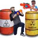 Barrels Inflatables Set, Combat Battlefield Compatible with Nerf, Laser tag, Water Gun, Dart Gun, Perfect for Boys and Girls Birthday Activities, Suitable fot Kids and Adults