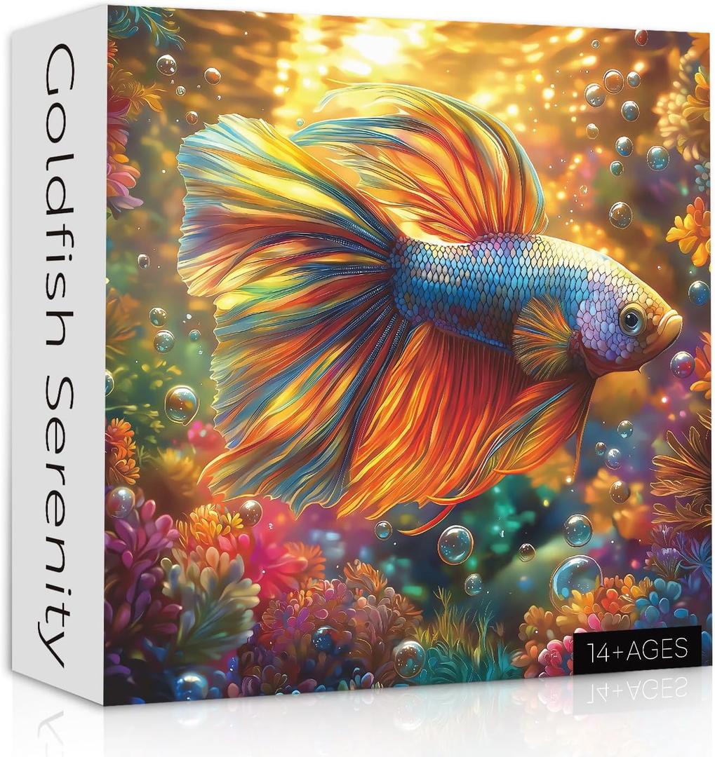 Ocean Fish Puzzles for Adults 1000 Pieces, Impossible Sea Fish Coral Jigsaw Puzzles, Marine Animal Puzzle as Wall Decor