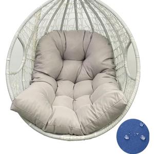 Hanging Egg Chair Cushion 47 X 35 in Waterproof Indoor/Outdoor Hammock Chair Cushion Washable Hanging Basket Seat Cushion (Without Chair) (Light Gray)