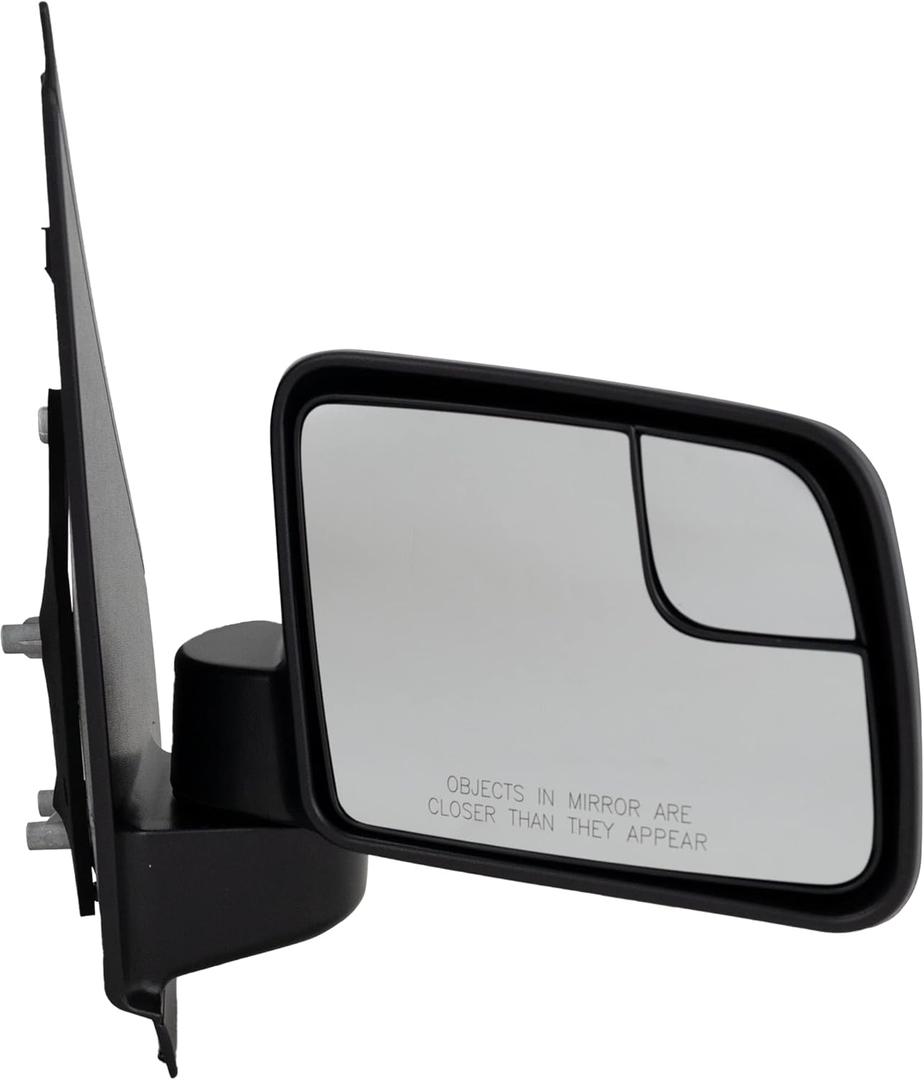 JC Whitney Passenger Side Manual Adjust Mirror for Ford Transit Connect 2011-2013 With Spotter Glass Textured JFD245R