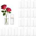 Hewory Glass Cylinder Vases for Centerpieces: 7+6" Tall 32Pcs Clear Small Bud Vases for Flowers Wedding Party Table Decoration - Skinny Hurricane Candle Holders for Floating Candles