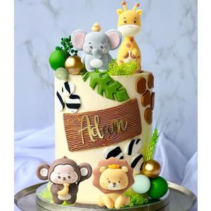 JeVenis Cute Jungle Baby Shower Cake Decoration Safari Animals Cake Decoration Wild One Cake Decoration Two Wild Cake Topper Giraffe Monkey Cake Topper