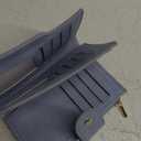 Women's Bifold Wallet, RFID Blocking Credit Card Holder with Zipper, Travel Cute Coin Pocket Wallet for Ladies, Blue