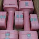 Adjustable Dumbbell Set for Women Men 16LB 20LB Hand Weights Dumbbells Sets Woman Exercise Fitness dumbbell Adjust dumbbells set of 2 for Home Gym Workout Strength Training Equipment (Pink)