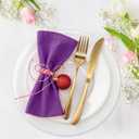 2 x Ruvanti Cloth Napkins Set of 6, 18x18 Inches Napkins Cloth Washable, Soft, Durable, Absorbent, Cotton Blend. Table Dinner Napkins Cloth for Hotel, Lunch, Restaurant, Wedding Parties - Purple