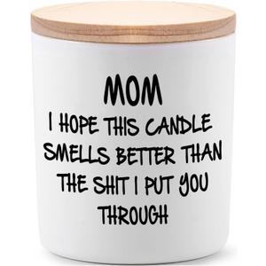 BFJLIFE Candles Gifts for Mom from Daughter or Son Funny Cool Unique Christmas Mothers Day Birthday Gifts for Mom Lavender Scented Soy Candle I Hope This Candle Smells Better Than