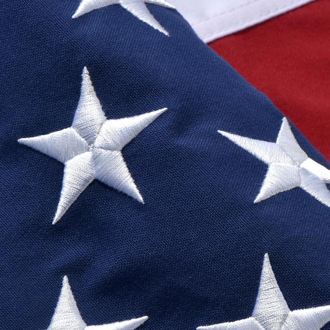 3x5 FT American Flags for Outside - Heavy Duty Polyester US Flag with Embroidered Stars & Sewn Stripes, Brass Grommets - Vibrant Outdoor USA Flags for All Weather