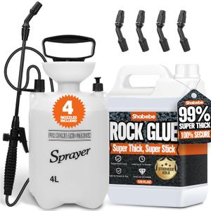 Rock Glue, 99% Super Thick & Max Coverage 1 Gallon Mulch Hold with Sprayer for Landscaping, Covers Up to 3X Area, Pea Gravel Stabilizer Landscape, Gravel Binder for Pebble, Pine Straw, Gravel