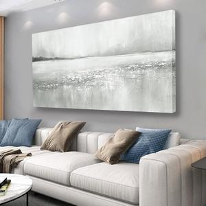 Yuaxker Abstract Wall Art Gray Wall Decor Landscape Canvas Painting Hanging Aesthetic Artwork for Living Room Bedroom Dining Room Office Home Decor 20x40 Inch