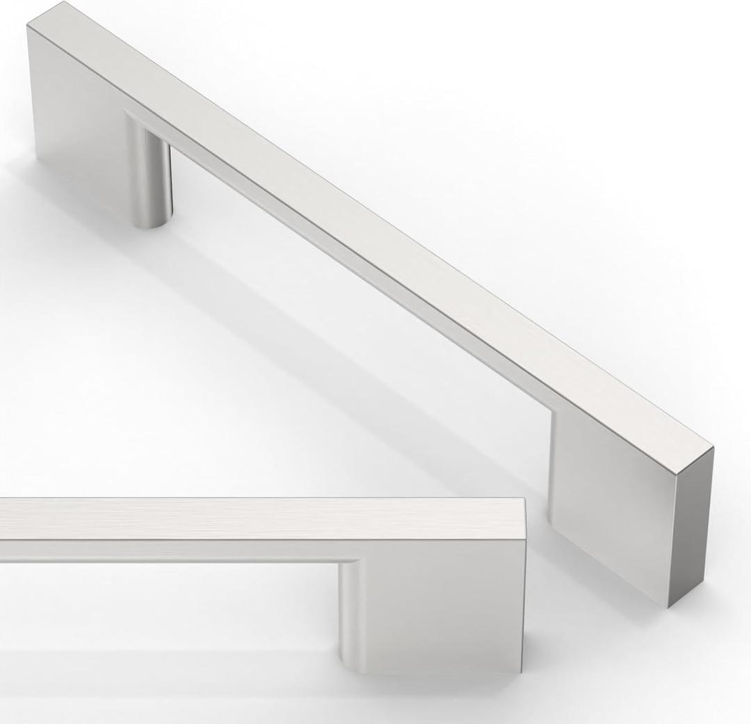 10 Pack Brushed Satin Nickel Cabinet Pulls 3.75 Inch(96mm) Kitchen Cabinet Handles Solid Zinc Alloy Cabinet Hardware Drawer Pulls
