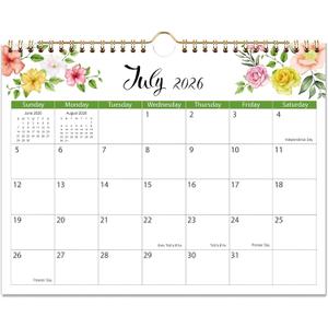 2026 Wall Calendar - 2026-2027 Calendar, 18 Month Calendar Runs from July 2026 to December 2027, 8.5" x 11", Floral Calendar for Wall or Desk, Feminine Design for Office, Home or School