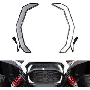 LED Grille Accent Fang Lights for Polaris RZR XP 1000/XP 4 1000 2024 2025 2026+ Accessories, Waterproof White DRL Signature Lights Grill Lamps (One Pair)