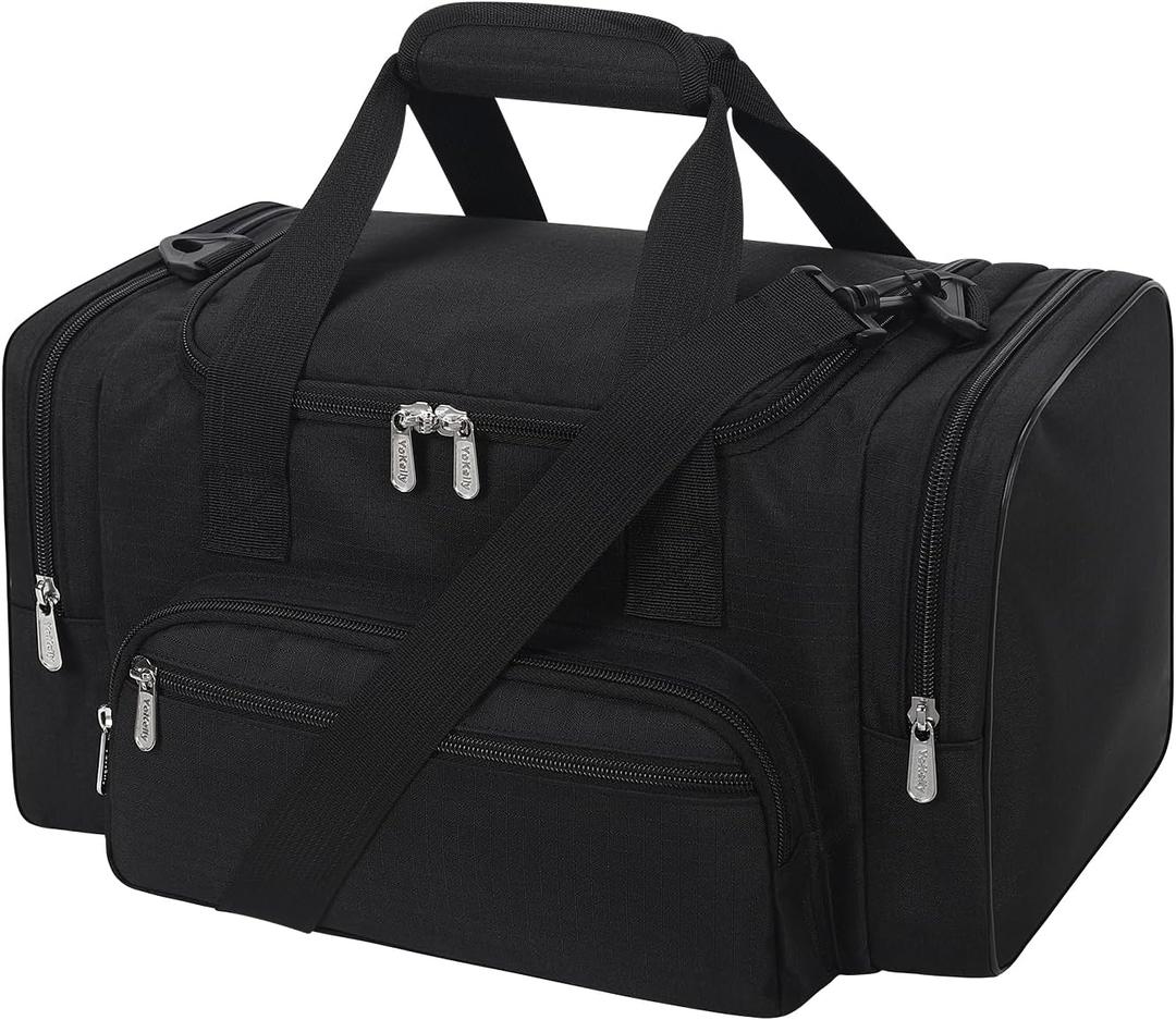 Small Duffel Bag 17 inch Carry On Weekender Bag for Travel Gym Sport (17x10x9 in) - Black