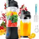Portable Blender, 24oz Personal Blender for Shakes & Smoothies, 6000mAh, Leakproof-Lid & Sip Spout, BPA Free, USB-C Rechargeable and Self Cleaning Portable Juicer with 6 Sharp Blade, Black