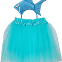 2 Pieces Fish Goldfish Marine Life Sea Animal Costume Headband and Tutu for Halloween Dress Up